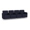 Lesro Siena Lounge Reception 4 Seat Tandem Seating, Brushed Steel, OH Navy Upholstery SN4103 - alternate 1